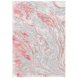 SAFAVIEH Area Rug 8x10 - Meadow Collection - Large - Grey & Pink, Modern Abstract Design, Non-Shedding & Easy Cleaning, Ideal for Living Room, Bedroom, Office, Dining Space (MDW568H)