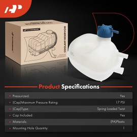 A-Premium Engine Coolant Overflow Recovery Reservoir Tank [w/Cap] Compatible with Volkswagen Vanagon 1986 1987 1988 1989 1990 1991 2.1L, Replace# 025141407A