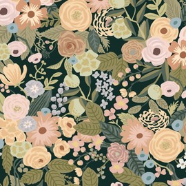 Ismoon 16.1"x78.7" Floral Peel and Stick Wallpaper - Self Adhesive, Black, Removable Watercolor Contact Paper for Furniture, Cabinets, Shelves, Counter Tops, Wall Decor