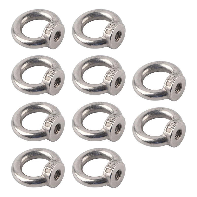 10Pcs Lifting Eye Nut Stainless Steel Ring Shape Fastener Tools