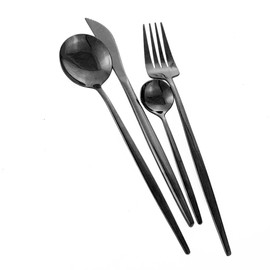 Dnalrhoi 24-Piece Korean Silverware Set Rainbow Forks and Spoons Set Cutlery Set Service for 6 Mirror Polished Stainless Steel Flatware Kitchen(Rainbow)