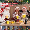 100 Pack 16 oz Christmas Clear Plastic Cups with Lights