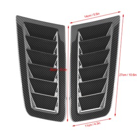 Rejillas de ventilación de capó Aramox para Focus RS MK2 Style, 2 piezas de ventilación de aire de capó universales piezas de exterior de coche para capó del motor(Color de fibra de carbono)