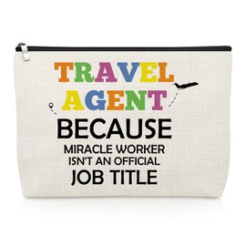 Travel Agent Gifts for Women Travel Planner Makeup Bag Appreciation Gift for New Retiring Agent Vacation Cosmetic Bag Christmas Birthday Presents for Traveler Coworker Friend Planner Zipper Pouch