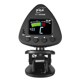 KOCAN tuner for wind instrument, ET 3000W Wind Instruments Tuner Supports Mic & Clip-on Tuning Modes for Saxophone Clarinet Trumpet Flute