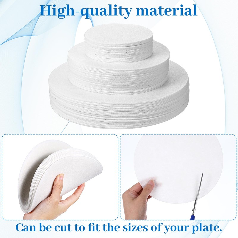 Meyeyaia 120pcs Thick Felt Plate Dividers,3 Sizes Round China Dish
