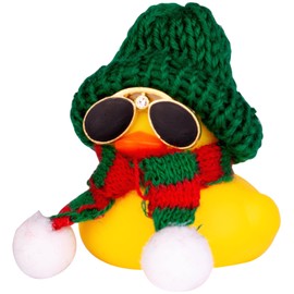 MuMyer Rubber Duck Car Ornaments Cute Duck Car Dashboard Decorations for Christmas Decor and Home Decorations with Mini Hat Scarf and Sunglasses(B1)