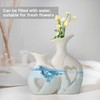 White Ceramic Vase Hollowed Heart Flower Vase Set for Modern