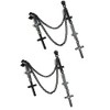 2Pcs Punk Layered Cross Long Threader Tassel Link Chain Dangle