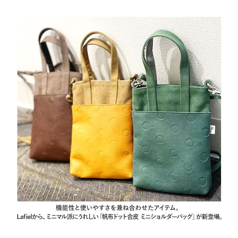 BACKYARD FAMILY Lafiel Canvas Dot Synthetic Leather Mini Shoulder Bag