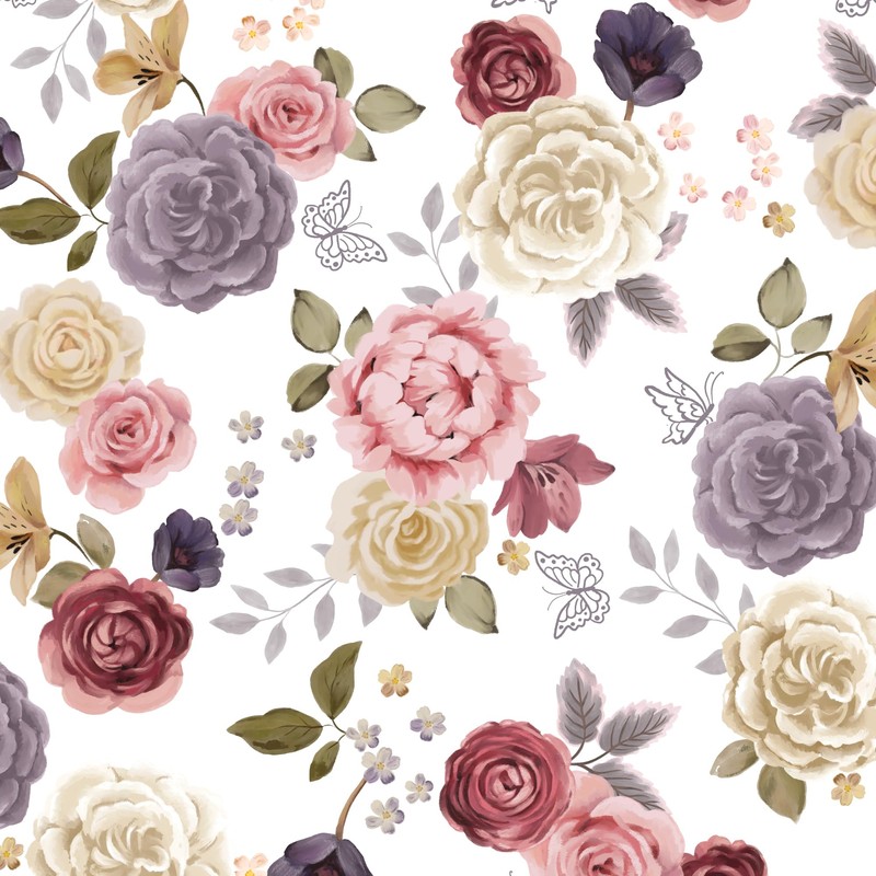 Lambs & Ivy Secret Garden Floral Cotton Baby Fitted Crib