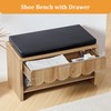 Shoe Storage Bench with Cushion, Shoe Rack Organizer Cabinet Bench