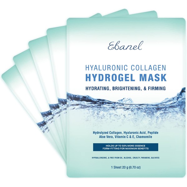 Ebanel Ebanel 5-Pack Hydrogel Collagen Face Mask, Instant Brightening Hydrating