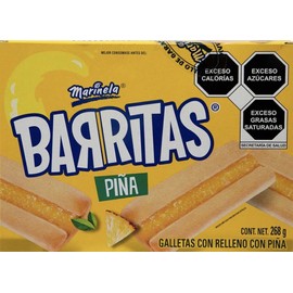Marinela 2 CAJAS DE BARRITAS MARINELA SABOR PIÑA- PINEAPPLE COOKIE BARS (2 BOXES).