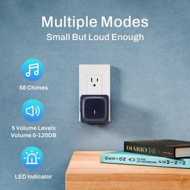 BN-LINK Wireless Doorbell with 2 Buttons, Mini Waterproof Door Bell Easy Installation, 1000Ft Range, Adjustable Volume & 58 Chimes, LED Flash, Perfect for Homes, Offices, Apartments (Black)