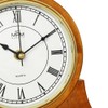 MPM Quality Retro Wood Table Clock, Brown, Traditional and Elegant