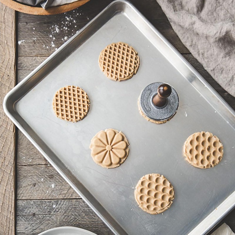 TAMUME Heavy Cast Geometric Cookie Stamp Set of 3