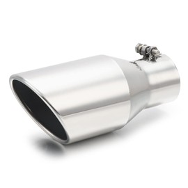 LCGP 2.5 Inch Inlet Exhaust Tip,2.5" x 4" x 9" Polished Exhaust Tailpipe Tip for Truck With Bolt On Design