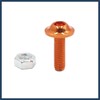 INFINAUTO 25pcs M6 Orange Aluminum Alloy Head Motorcycle Bolts Screws