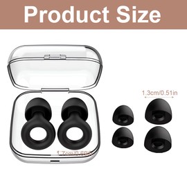 RDNKVB Weicher Schlaf Ohrenstöpsel zur Lärm,Silikon Ohrstöpsel zum Schlafen, High Fidelity Gehörschutz für Arbeit, Motorrad, Konzerte, 4 Ohrstöpselaufsätze in Schwarz