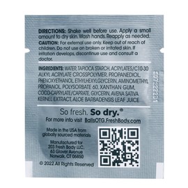 Fresh Balls On-The-Go Anti Chafing Lotion, 0.07oz Travel Size (15 Pack) Ball Deodorant for Men and Soothing Chafing Cream to Powder Hygiene for Groin Area by Fresh Body