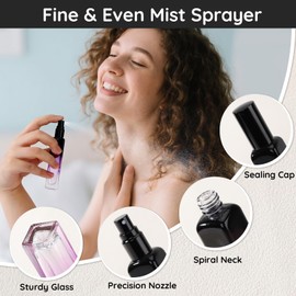 Segbeauty 0.5oz Refillable Travel Bottle, 15ml Empty Perfume Spray Bottles, 3pcs Mini Glass Perfume Sprayer Bottle Fine Mist Cosmetic Contanier Fragrance Atomizer Sprayer for Women