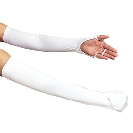 Hand Arm Cover, UV Protection Gloves, Arm Cover (M White)