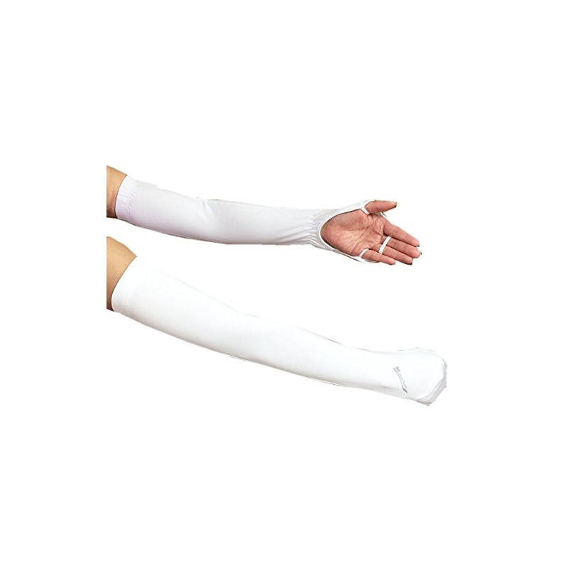 Hand Arm Cover, UV Protection Gloves, Arm Cover (M White)
