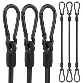 Cuerdas elásticas con ganchos, cuerdas elásticas de servicio pesado de 8 pulgadas de largo con clip de mosquetón para exteriores, cuerda elástica extr