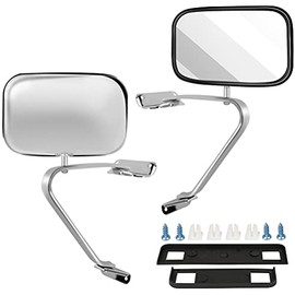 SCITOO Left/Driver Right/Passenger Manual Side View Mirrors Fit for 1980-1992 for Ford for F150 for F250 for F350, 1993 1995 for F150 for F350,1994 for F350 Truck Pickup Pair Set ABS Plastic