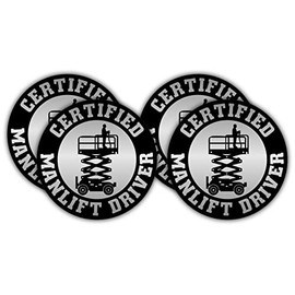 Certified Manlift Driver Hard Hat Sticker/Decal Scissors Operator Man Lift