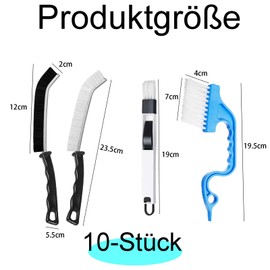 Grout Brush, Brush, Cleaning Brush, Corner Cleaning Brush, Crevice Cleaning Brush, Suitable for Kitchens, Bathrooms, Windows, Toilets, Flats, Bathtubs, Sinks, Flats (Pack of 10)