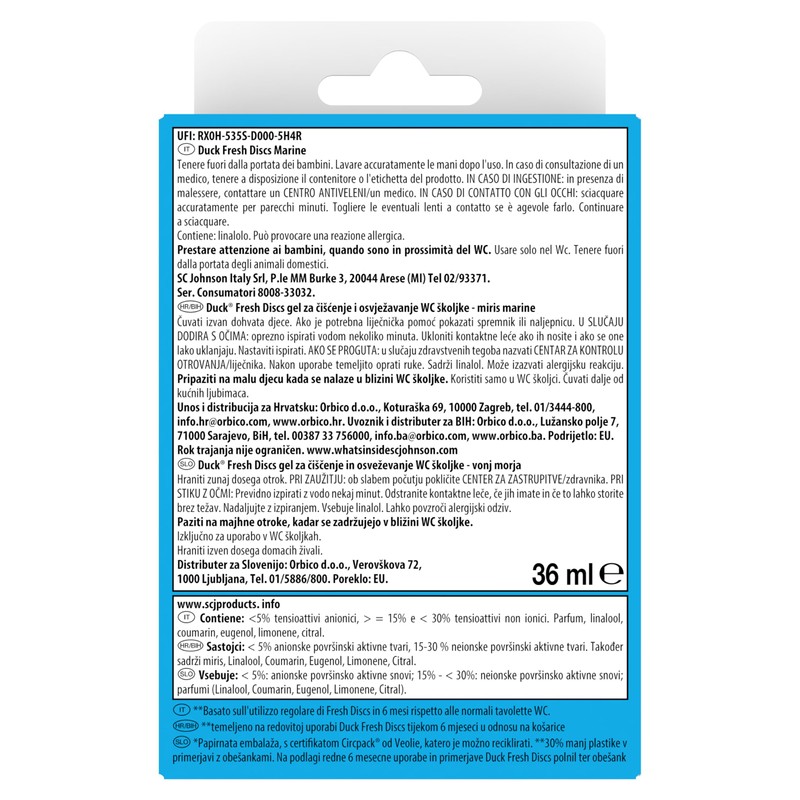 Duck Fresh Discs Base per Dischi Gel Igienizzanti WC, Fragranza