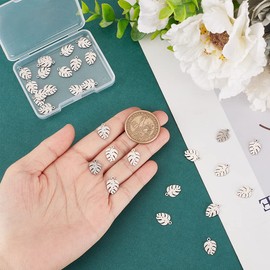 UNICRAFTALE Monstera Leaf Pendant Stainless Steel Tropical Leaves Charms 13 mm Hypoallergenic Monstera Leaf Earrings Pendant for DIY Jewellery Necklace Bracelets Earrings Pack of 30
