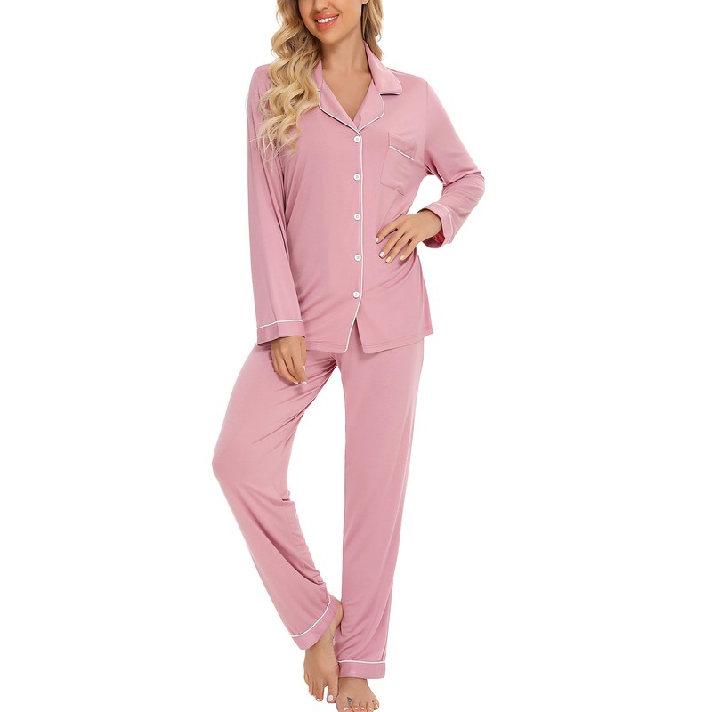 Leikar Button Up Pajamas For Women Soft Comfy Set Roberta