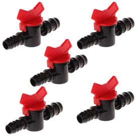 Mirrwin Hebelventil Absperrventil 5 PCS Aquarium Regelventil Wasser PE Schlauch Ventil Bewässerung mit Wasserhahn Schlauch Bewässerung Absperrhahn für 16mm Schlauch Wasser Öl und Andere Flüssigkeiten