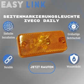 Easy Link 2 x Side Marker Lights Position Lights Marker Lights Compatible with Iveco Daily Peugeot Boxer Fiat Ducato Citroen Jumper 6303A1 71749250 63031