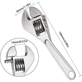 SquarezhenBo Silver 4Inch Mini Adjustable Wrench, Multifuction Spanner, Small Wrench Repair Tools for Industry and Auto Repair Spanners Tools(100mm)