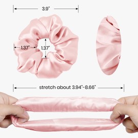 LILYSILK 100% Silk Hair Rings Women's Ponytail Holder Hair Band Silk Hair Bobbles Packaging Reusable (Deep Rose Red)