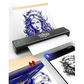 Vretti P84 Tattoo Machines Printer, Wireless Tattoo Stencil Printer with 10pcs Tattoo Paper, Tattoo Printer for Tattoo Artists & Beginners,
