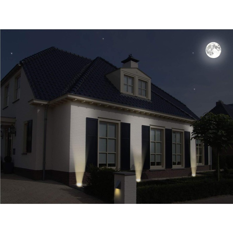 Set of 2 LED recessed floor spotlights, outdoor, square, drivable,