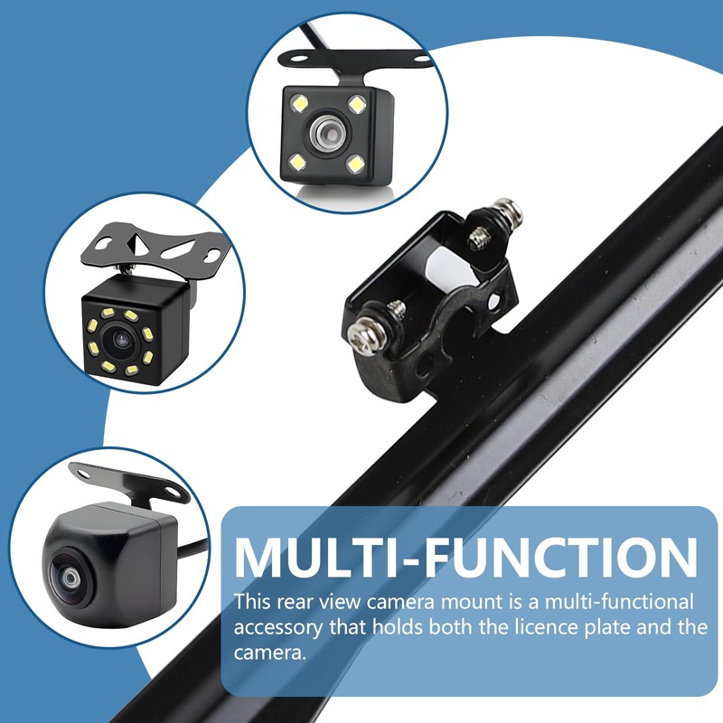 wuyaoyao Universal Car Rear View Camera License Plate Bracket, Metal