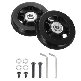 sourcing map Set of 1 Luggage Wheels Replacement 69 x 19 mm/2.7" x 0.7" Rubber Swivel Caster Bearing Wheels Repair Kits for Suitcase Inline Outdoor Skate,Black