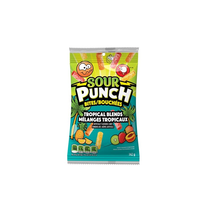 Sour Punch Bites Tropical Chewy Candy, 142g