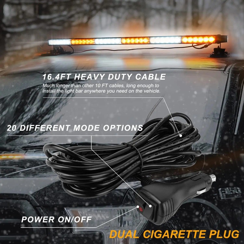 38.5Inch 78 LED Strobe Light Bar Double Side Flashing High