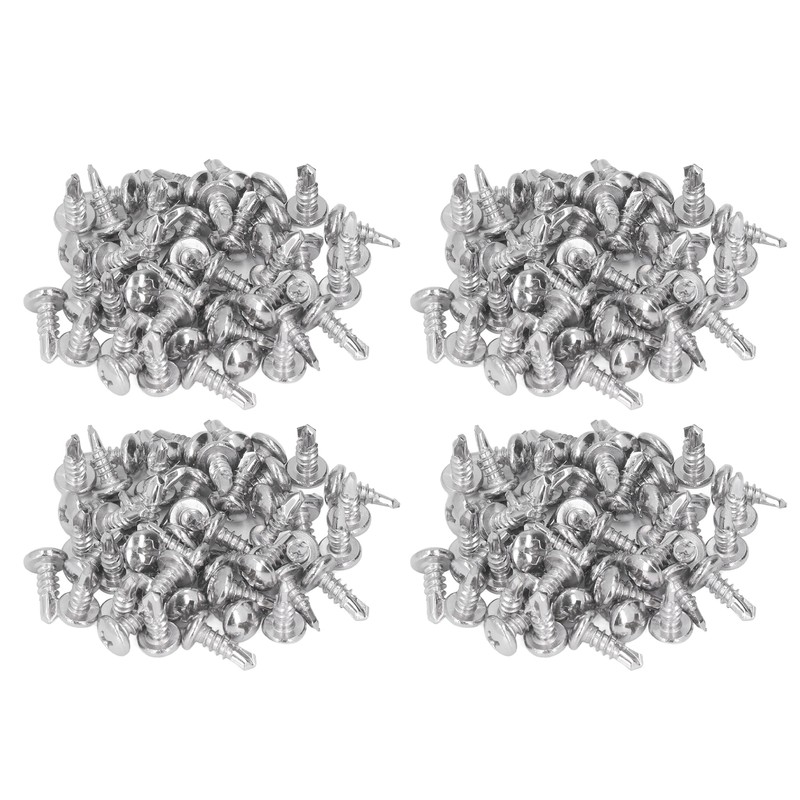 200PCS Self Drilling Screws 304 Stainless Steel Round Head Drill