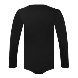 Landofgenie Men One Piece Bodysuit Long Sleeve Onesie Pajamas Tops Cotton Romper Black XL