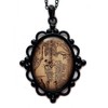 Large Black Framed Sleleton Chart Cameo Pendant