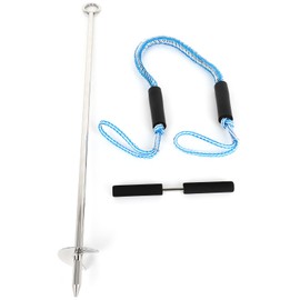 ILVGOLF Boat Sand Anchor Kit, 316 Stainless Steel Screw Anchor, for Jet Ski PWC Pontoon Kayak Canoe, 36" Length Auger to The Beach and Sandbar
