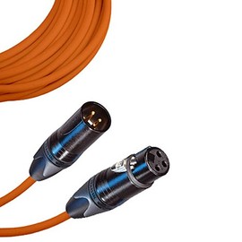 Male to Female XLR Cable with Neutrik NC3 Connectors and Premium 20ga wire - 25: FT long: Orange